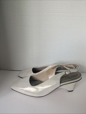 Ros Hommerson White Shimmery Slingback Pumps